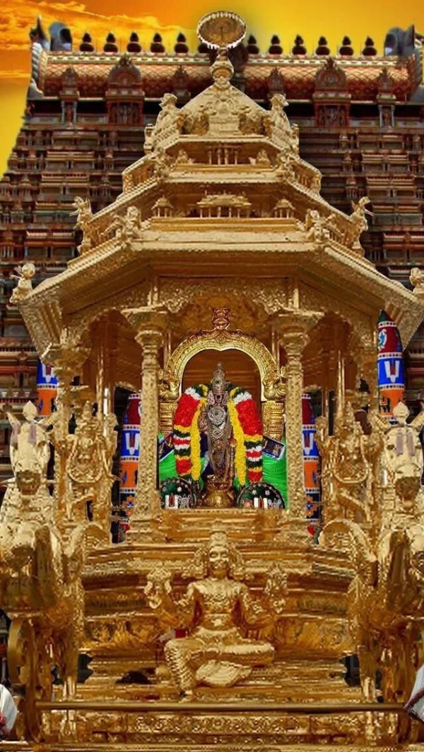 Srirangam Perumal in Golden chariot.webp