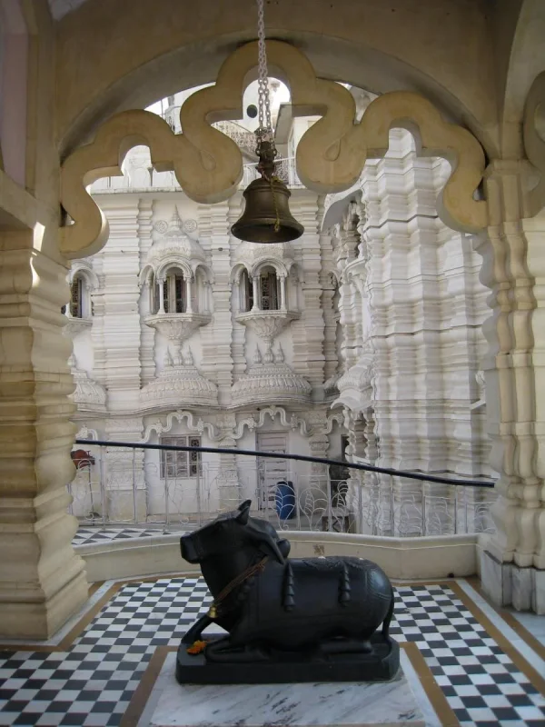 Nandi at Shiva temple, Chhatarpur temple, New Delhi.webp